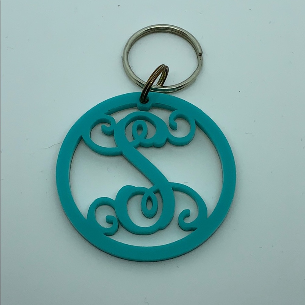 Monogram initial S keychain